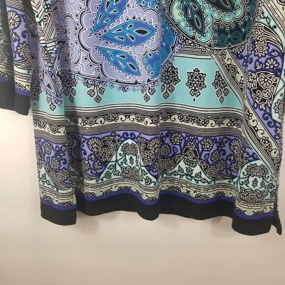 JM COLLECTION TUNIC TOP W/CHAIN DETAIL. SZ L - Picture 6 of 16